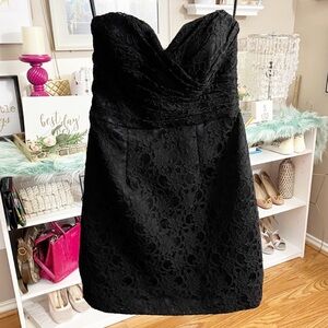 Mori Lee black lace strapless (size 14 but runs small)